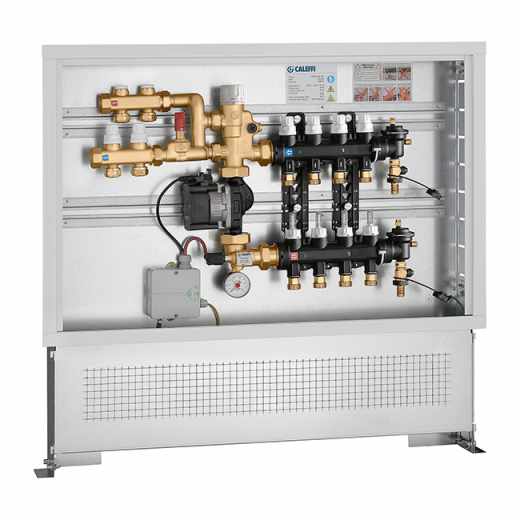 182 - 箱式恒温混合式供暖温度调节温控中心及一二次系统分水器组合